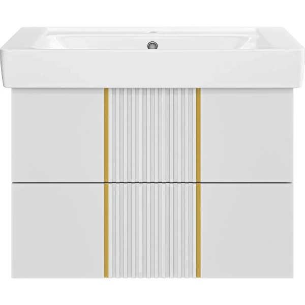 Тумба под раковину подвесная Brevita Vega 80 см белая VEG-09080-0102Я (детальная фотография), современная, hi-tech