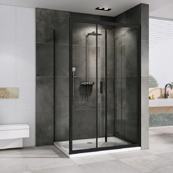 Душевой уголок Abber Sonnenstrand 90х80 см профиль черный AG07090B-S80B (детальная фотография), 90х80