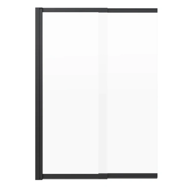 Шторка для ванны Berges River S Slider Black 98х145 см прозрачное стекло, профиль черный 065015 (детальная фотография), распашные, раздвижные