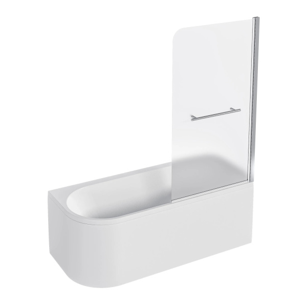 Шторка для ванны 1Marka 82х150 см профиль хром Р-02Mis (детальная фотография)