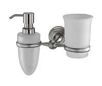 Стакан для ванной и дозатор для мыла WasserKRAFT Ammer никель