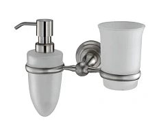 Стакан для ванной и дозатор для мыла WasserKRAFT Ammer никель