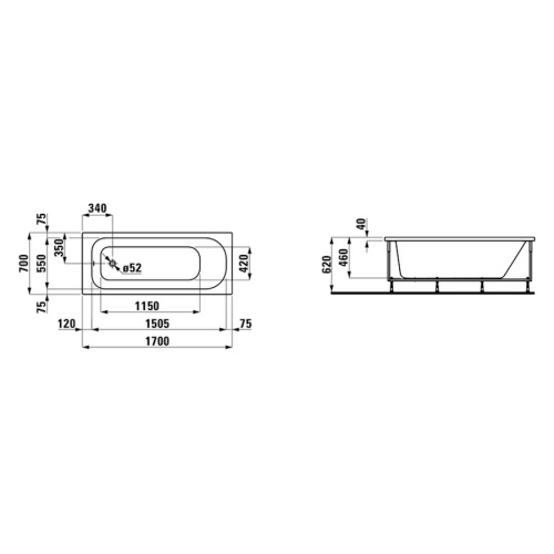Ванна с гидромассажной системой Laufen Solutions 2.2250.5.000.635.1 (детальная фотография), акриловые