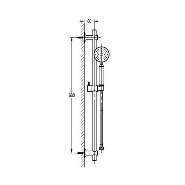 Душевой гарнитур Cezares Eco брашированное золото ECO-SD-BORO (детальная фотография), душевые гарнитуры