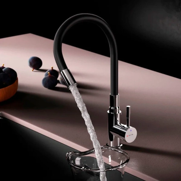 Смеситель для кухни Am.Pm X-Joy S хром/черный F85B07602 (детальная фотография), современные, hi-tech