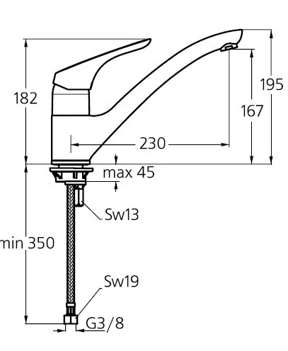 Смеситель для кухни Ideal Standard Cerasprint New хром B5344AA (детальная фотография), для кухни
