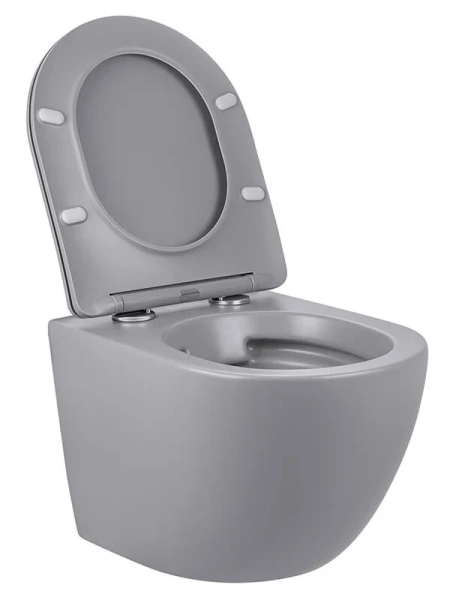 Унитаз подвесной Vincea Globo серый матовый VT1-14SMG (детальная фотография), современные, hi-tech, круглые