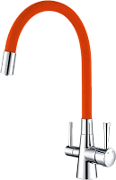 Смеситель для кухни Lemark Ursus хром/оранжевый