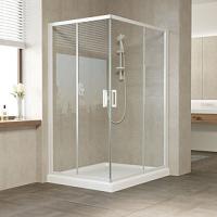 Душевой уголок профиль белый стекло прозрачное Vegas-glass