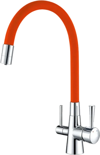 Смеситель для кухни Lemark Ursus хром/оранжевый - фото 5