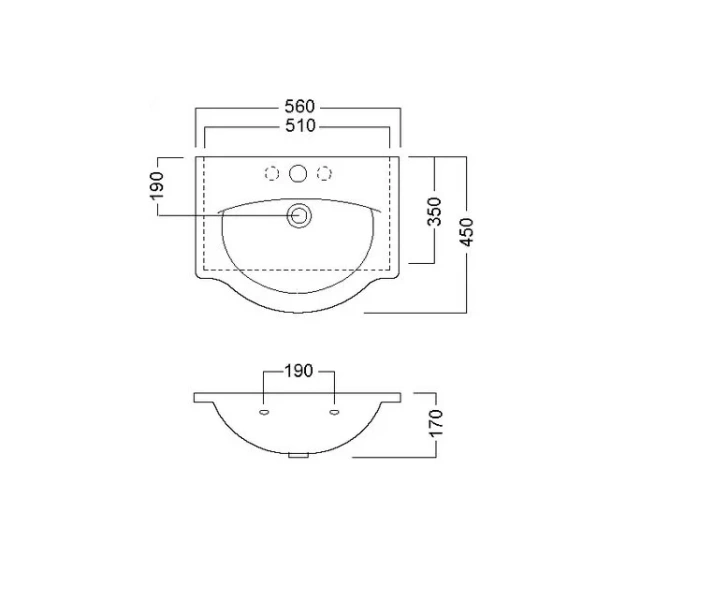Раковина подвесная Hatria Sophie Y0HG01 55х45 см (детальная фотография), современные, hi-tech