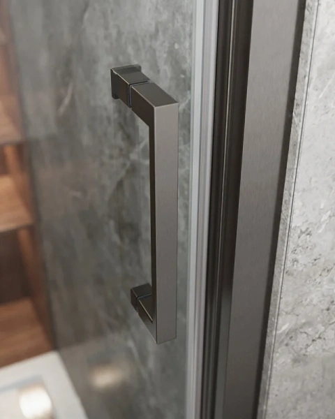 Душевой уголок Cezares Molveno 90х90 см стекло прозрачное профиль оружейная сталь MOLVENO-AF-31-90-C-GM-IV (детальная фотография), 90х90