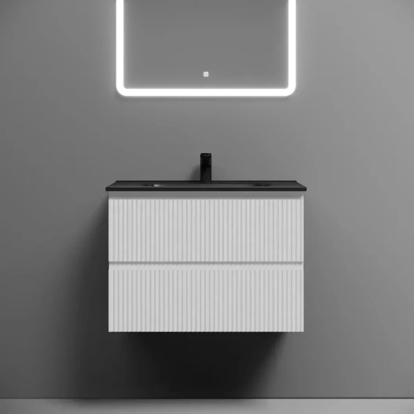 Тумба под раковину подвесная Sancos Snob R 70 см Bianco SNR70W (детальная фотография), окрашенные