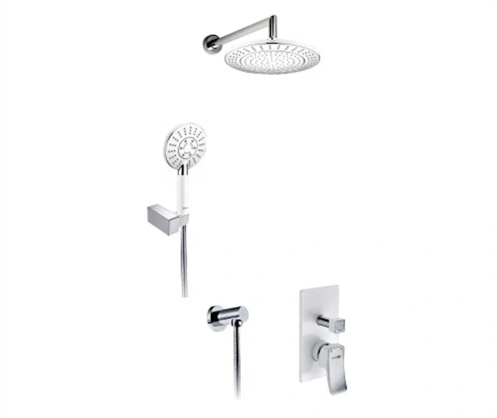 Душевой комплект WasserKRAFT Aller хром/белый A16067WHITE (детальная фотография)