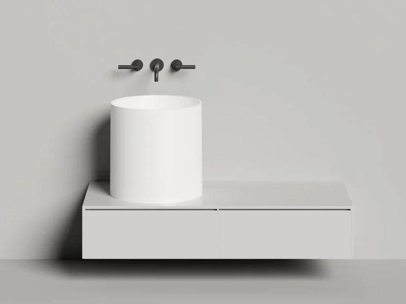 Раковина Salini Armonia 04 46 см белый матовый 130118M (детальная фотография), в форме чаши, круглой формы