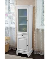 Пенал для ванной, петли слева, цвет белый матовый, фурнитура состареное серебро, La Beaute Michel