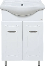 Тумба с раковиной напольная Misty Классик 60 см с бельевой корзиной