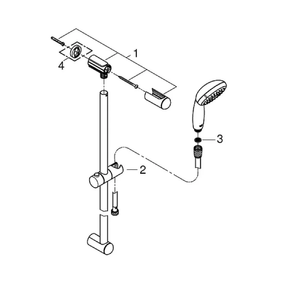Душевой гарнитур Grohe Tempesta New хром 27924001 (детальная фотография), хром