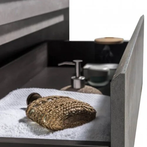 Тумба с раковиной подвесная Black&White Universe 100 см серая 903U1000 (детальная фотография), серая