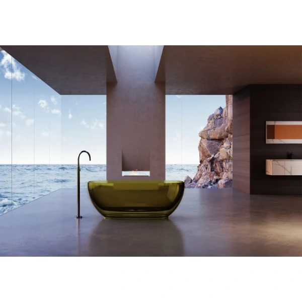 Ванна из полиэфирной смолы Abber Kristall 170х75 см оливковая AT9703Vesuvian (детальная фотография), без гидромассажа, большие