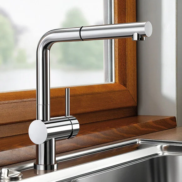 Смеситель для кухни, суперсталь, Grohe Minta 32168DC0 (детальная фотография), высокие, округлая форма
