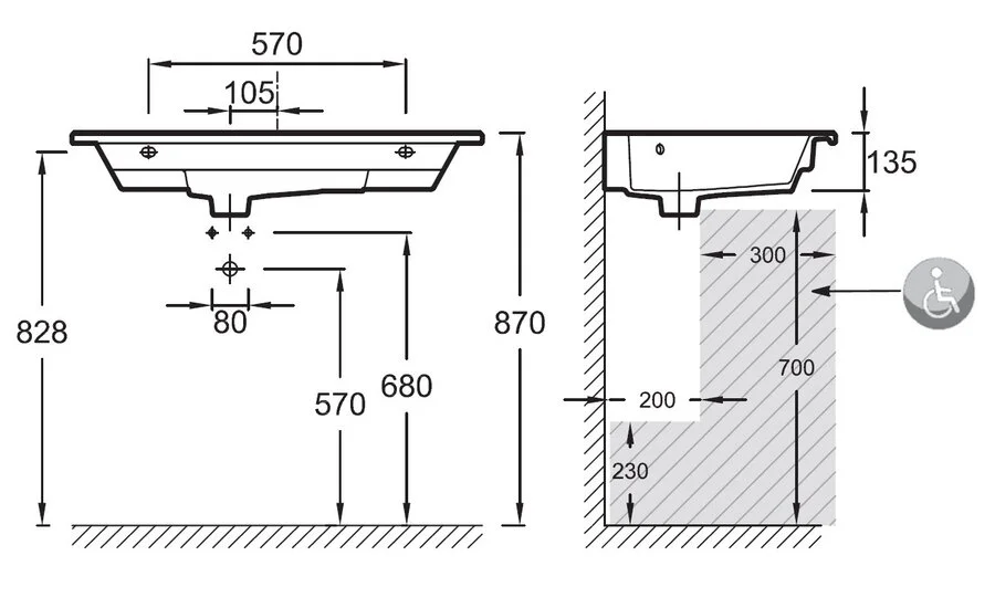 Раковина Jacob Delafon Odeon Rive Gauche 90 см с гладкой нижней поверхностью EXAV112-Z-00 (детальная фотография), подвесные, пристенные
