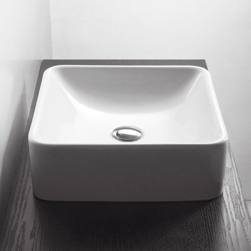 Раковина, цвет белый матовый, Simas Flow FL 11 BI MATT (детальная фотография), накладные (на столешницу)