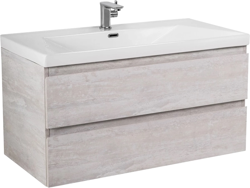 Тумба под раковину подвесная Cezares Molveno 100 см legno bianco MOLVENO-100-2C-SO-LB (детальная фотография), современная, hi-tech