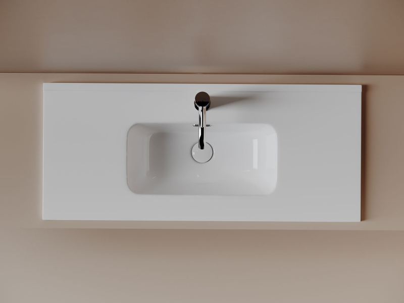Раковина Ceramicanova Compact 91 см белая CN7030 (детальная фотография), встраиваемые (в столешницу)