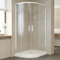 Душевой уголок профиль белый стекло шиншилла Vegas-glass