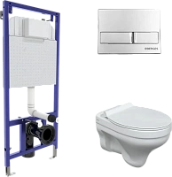 Унитаз с инсталляцией BERGES кнопка хром