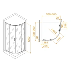 Душевой уголок RGW Passage PA-52B 80х80 см профиль черный
