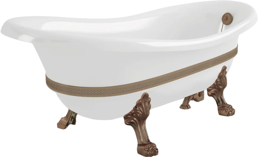 Ванна из искусственного камня Migliore Bella Decor 170х80 см фурнитура бронза 26989 (детальная фотография)