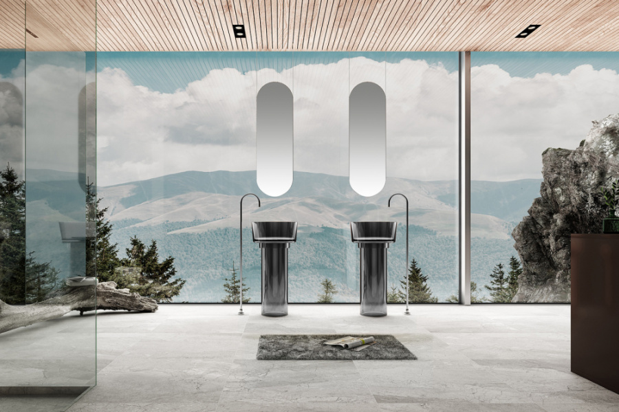 Раковина напольная Abber Kristall 45 см черная AT2702Onyx (детальная фотография), напольные, свободностоящие