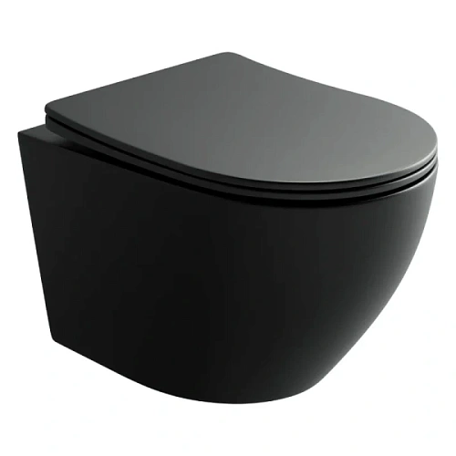 Унитаз подвесной Ceramica Nova Uno Rimless, чёрный матовый - фото 2