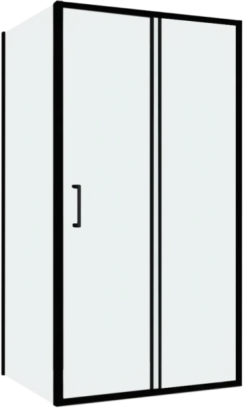 Душевой уголок Abber Schwarzer Diamant 150x50 см профиль черный, стекло прозрачное AG30150B-S50B (детальная фотография), современные, hi-tech