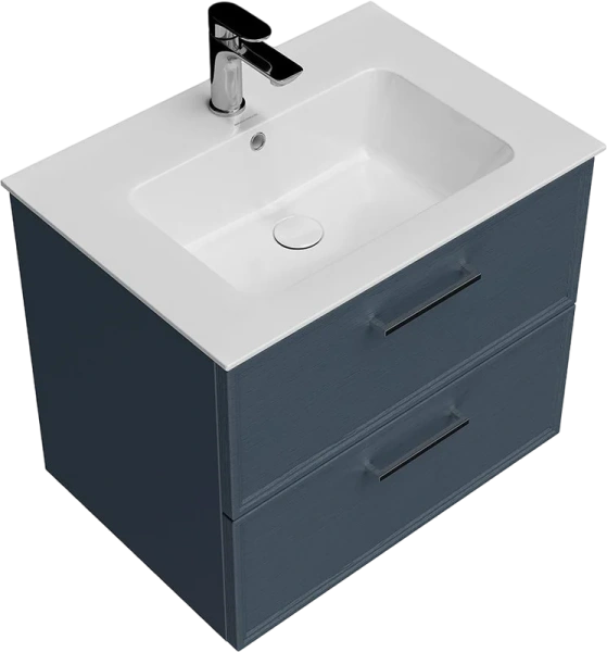 Тумба под раковину подвесная Kerama Marazzi Piano Classic 65 см ясень синий матовый PIA.CL.65\BLU.M (детальная фотография), моноблок