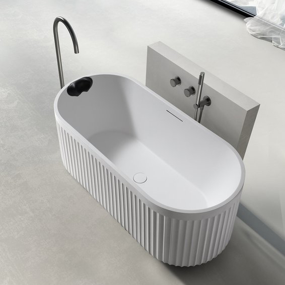 Ванна из искусственного камня ALTROBAGNO Gianni 090211 170x75 см белая матовая ALTROBAGNOGianni090211White (детальная фотография), 170x75 см