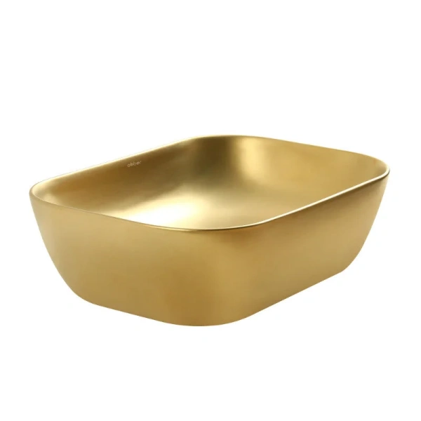 Раковина Abber Rechteck 46 см золото матовое AC2200MMG (детальная фотография), одинарные