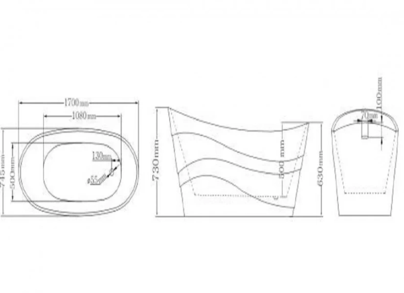 Ванна акриловая, цвет Treasure Silver, Lagard Alya lgd-alya-ts (детальная фотография), акриловые
