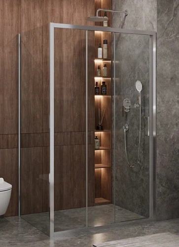 Душевой уголок Cezares Molveno 120х90 см стекло прозрачное профиль хром - фото 2