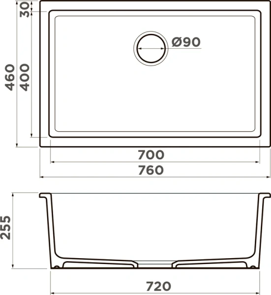 Мойка для кухни Omoikiri Okinoshima 76-U/I-WH Glossy Matt 76 см белая глянцевая 4997151 (детальная фотография), врезные