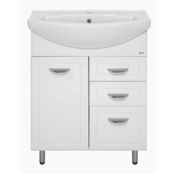 Тумба под раковину напольная Misty Дрея 65 см с двумя ящиками Э-Дре01065-01К2Я (детальная фотография)