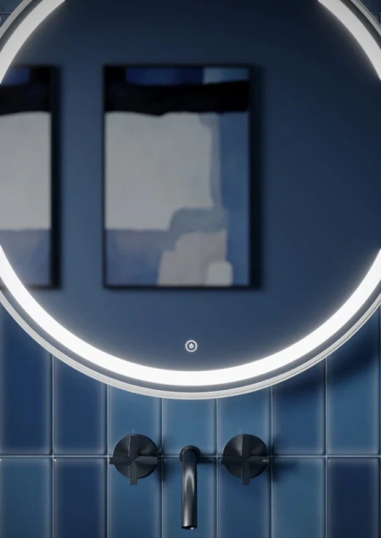 Зеркало с подсветкой Sancos Dames 65 см белое DA650W (детальная фотография), круглой формы