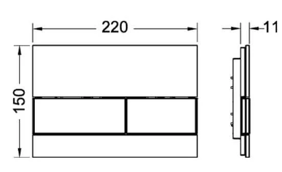 Клавиша смыва Tece TECEsquare зеленая/кнопки сатин 9240804 (детальная фотография), в наличии