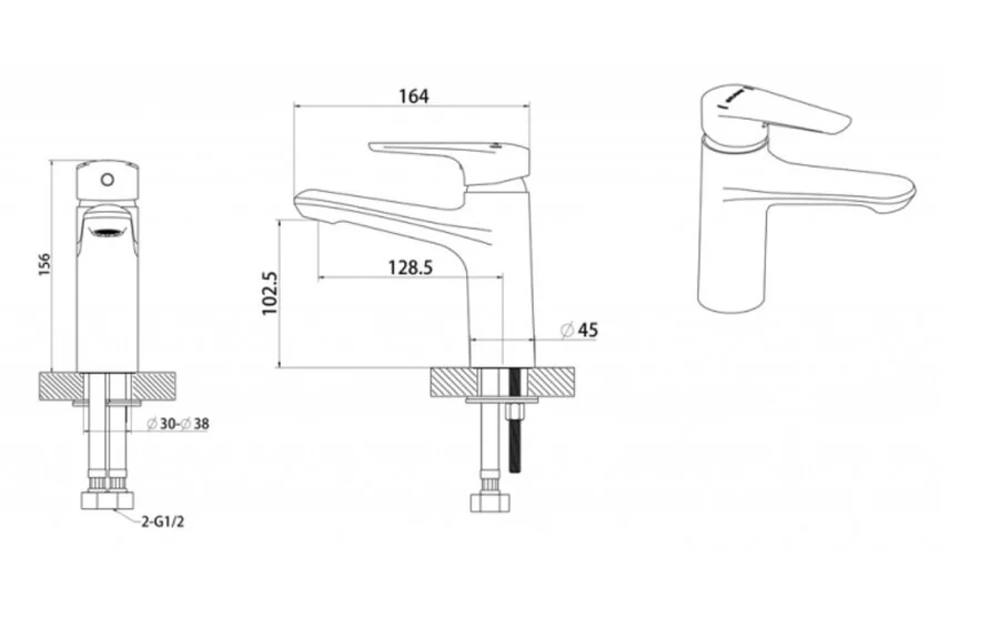 Смеситель для раковины Bravat ARDEN F1351385CP-RUS (детальная фотография), для раковины