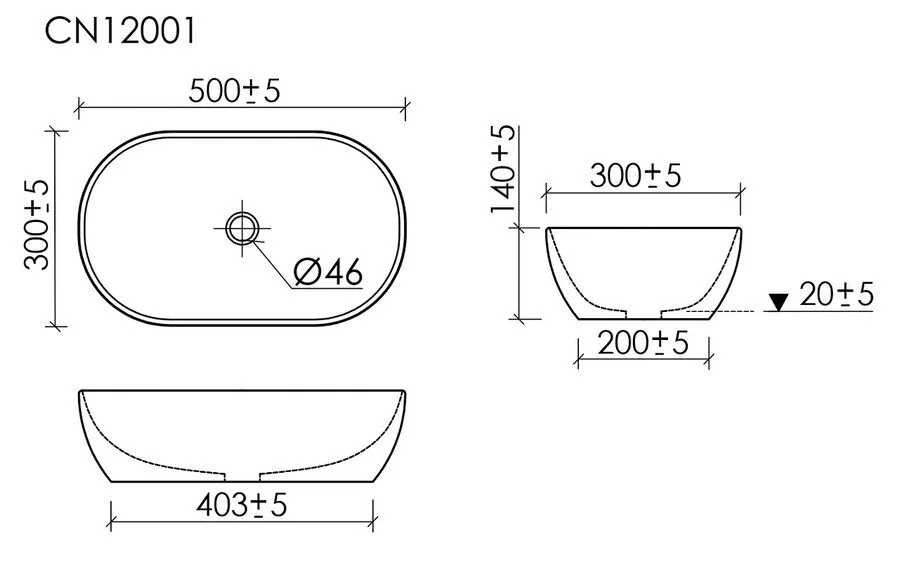 Раковина Ceramica Nova Twist 50 см черная матовая CN12001MB (детальная фотография), современные, hi-tech