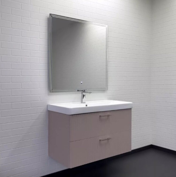 Тумба с раковиной подвесная Comforty Ангара 90П 90 см дуб латте 00-00021036CF (детальная фотография), в наличии