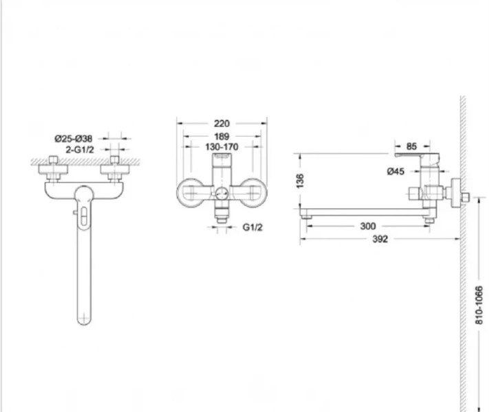 Смеситель для ванны Bravat Stream-D F637163C-LB (детальная фотография), для ванны