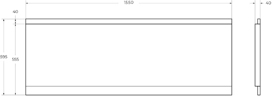 Передняя панель для акриловой ванны Cezares Eco 155 см для установки на ногах ECO-155-SCR-W37 (детальная фотография), в наличии